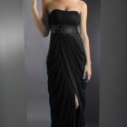 Long black strapless dress