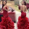 Red mermaid prom dresses 2019