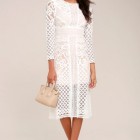 Lace midi dress with sleeves