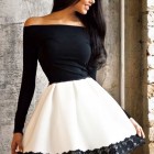 Black and white a line dress