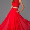 Red 2 piece prom dress