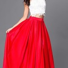 Two piece red prom dress
