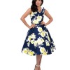 Yellow and navy dress
