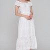 White off shoulder midi dress