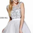 Short silver prom dress