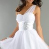White prom dress short