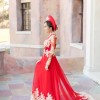 Red and gold wedding dresses