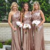 Rose gold sequin bridesmaid dresses
