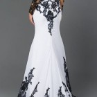 Black and white evening gowns with sleeves