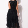 Black ruffle maxi dress
