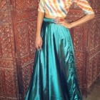 Long skirt with crop top party wear