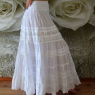 Long white lace skirt