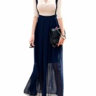 Maxi skirt with suspenders