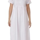 Plus size white cotton dress