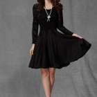 Long sleeve fit and flare dress