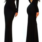 Plain long black dress