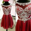 Short burgundy prom dresses