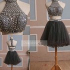 Grey two piece homecoming dress