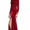 Red velvet gown
