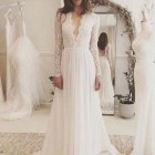 Lace arm wedding dress