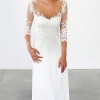 Simple lace wedding dress with sleeves
