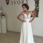 Wedding dress with lace short sleeves