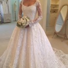 Wedding dresses off white lace