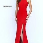 Long red evening gown
