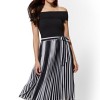 Black and white pleated dress