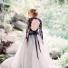 Black and white wedding gown