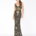 Black gold prom dress