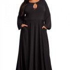 Black maxi dress with split