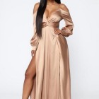 Gold satin gown