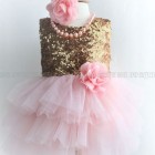 Pink and gold baby dress