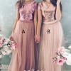 Pink and gold bridesmaid dresses